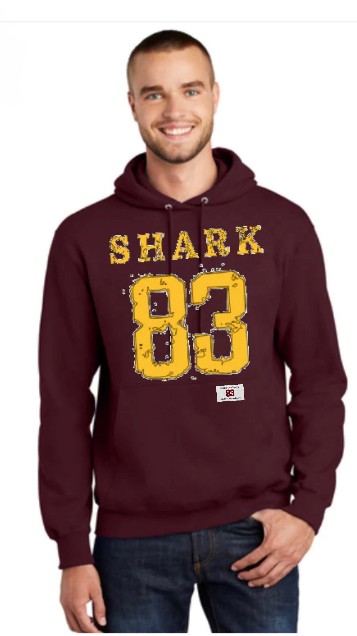 Shark '83 Maroon Hoodie