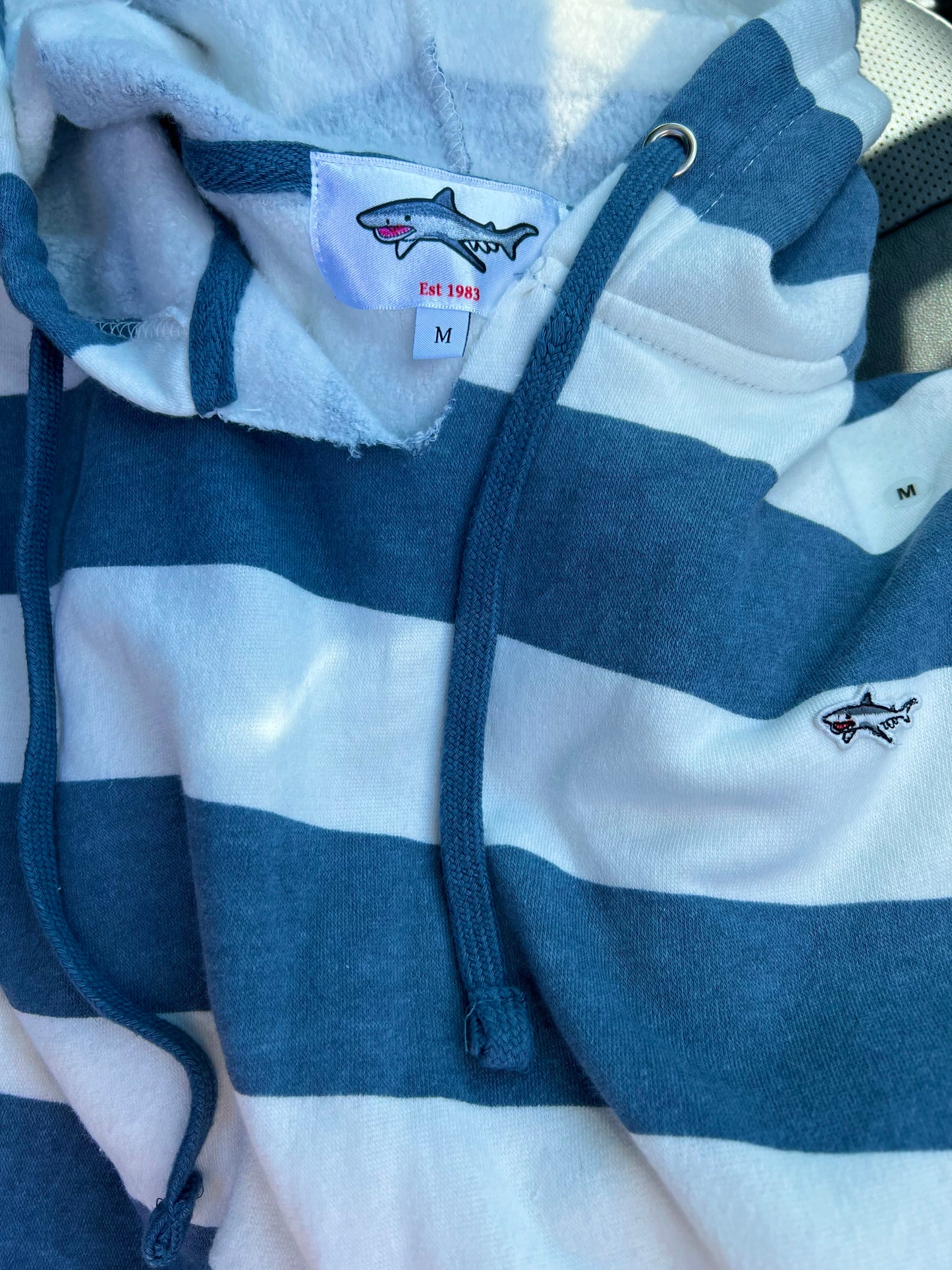 Striped Blue Fleece Shark Sweatshirt
