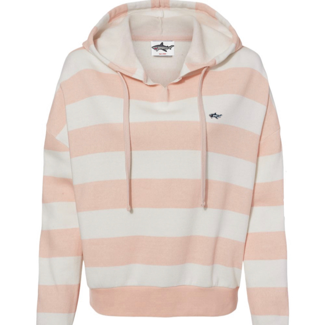 Striped Rose Fleece Shark Sweatshirt