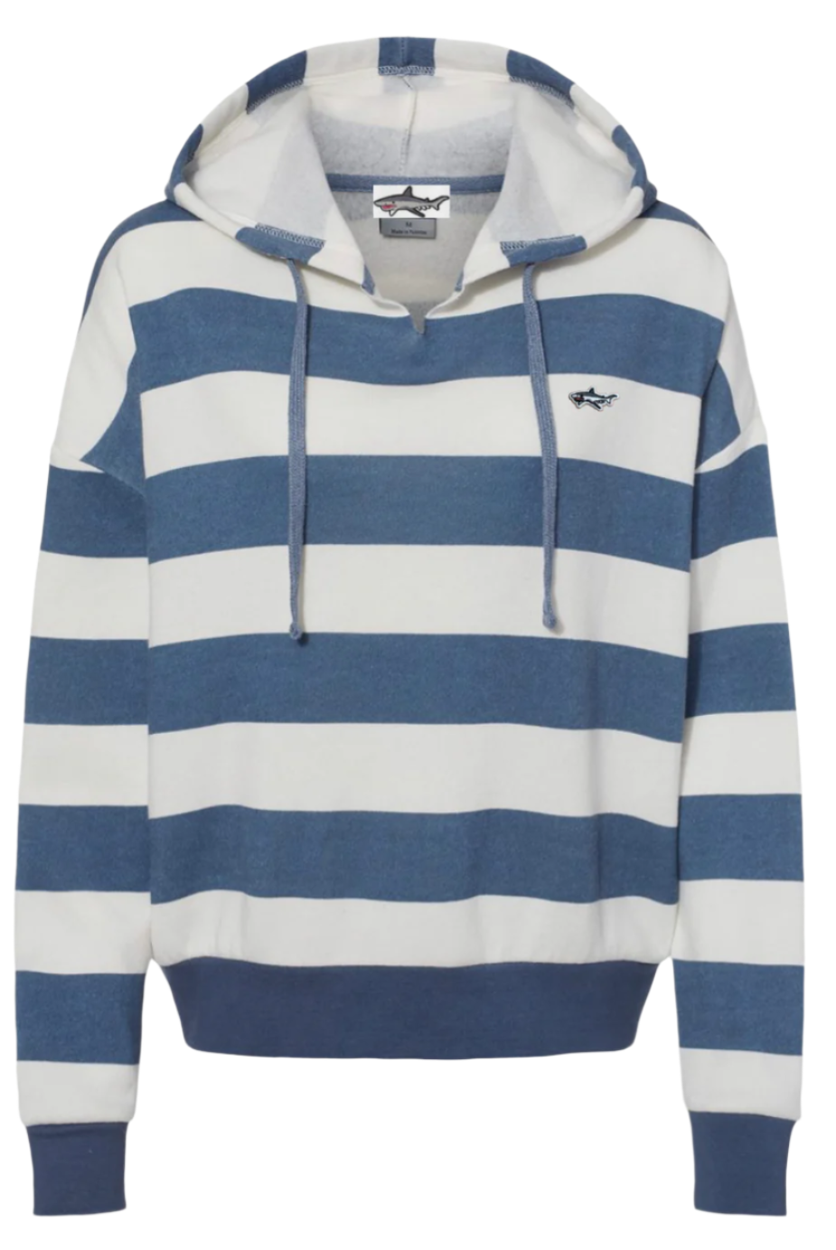 Striped Blue Fleece Shark Sweatshirt