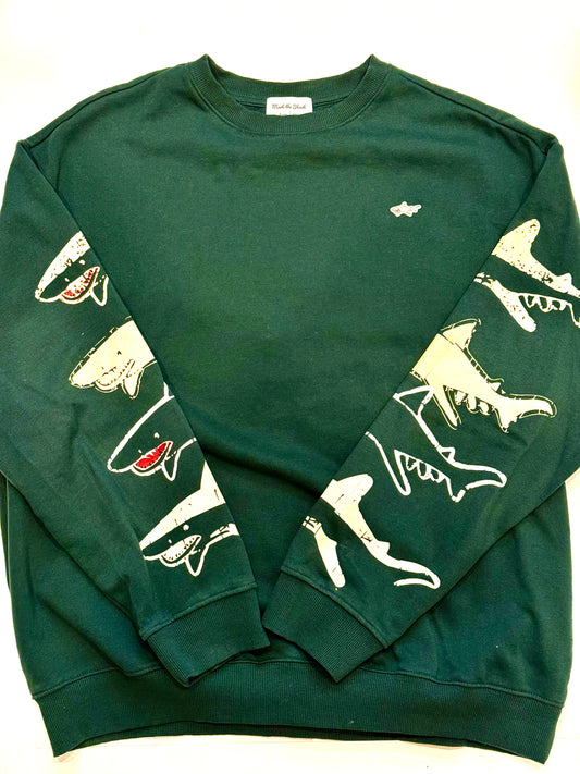 Duel Sleeve Multi Shark Crewneck