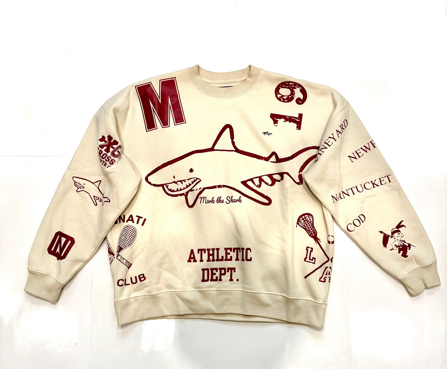 Multi Graphic Duel Side Shark Crewneck