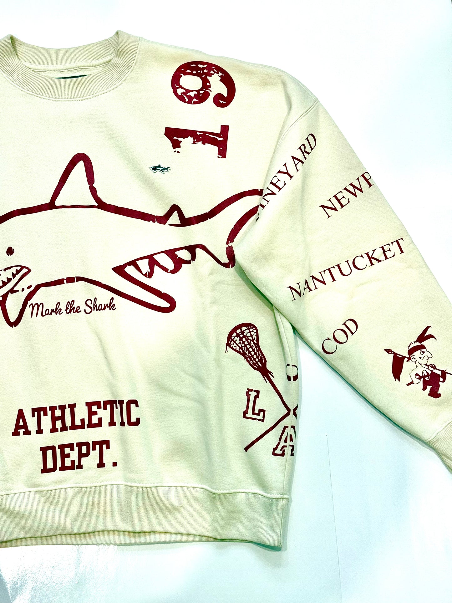 Multi Graphic Duel Side Shark Crewneck