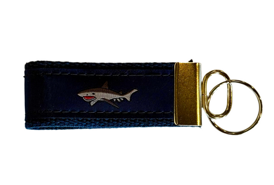 Cape Cod Navy Shark Keyholder