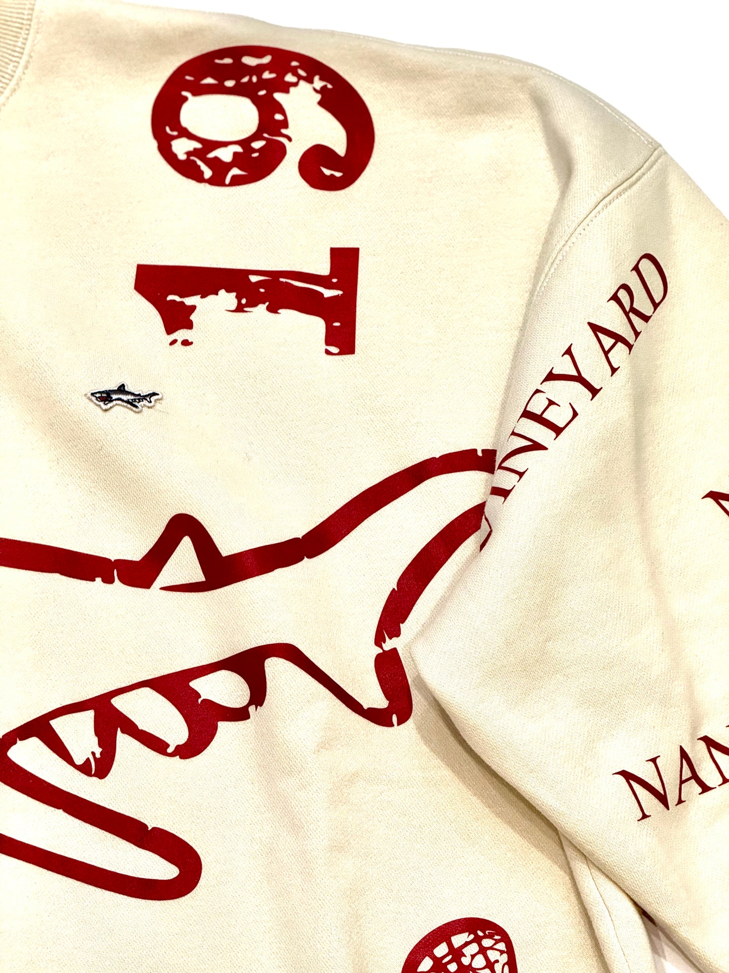 Multi Graphic Duel Side Shark Crewneck