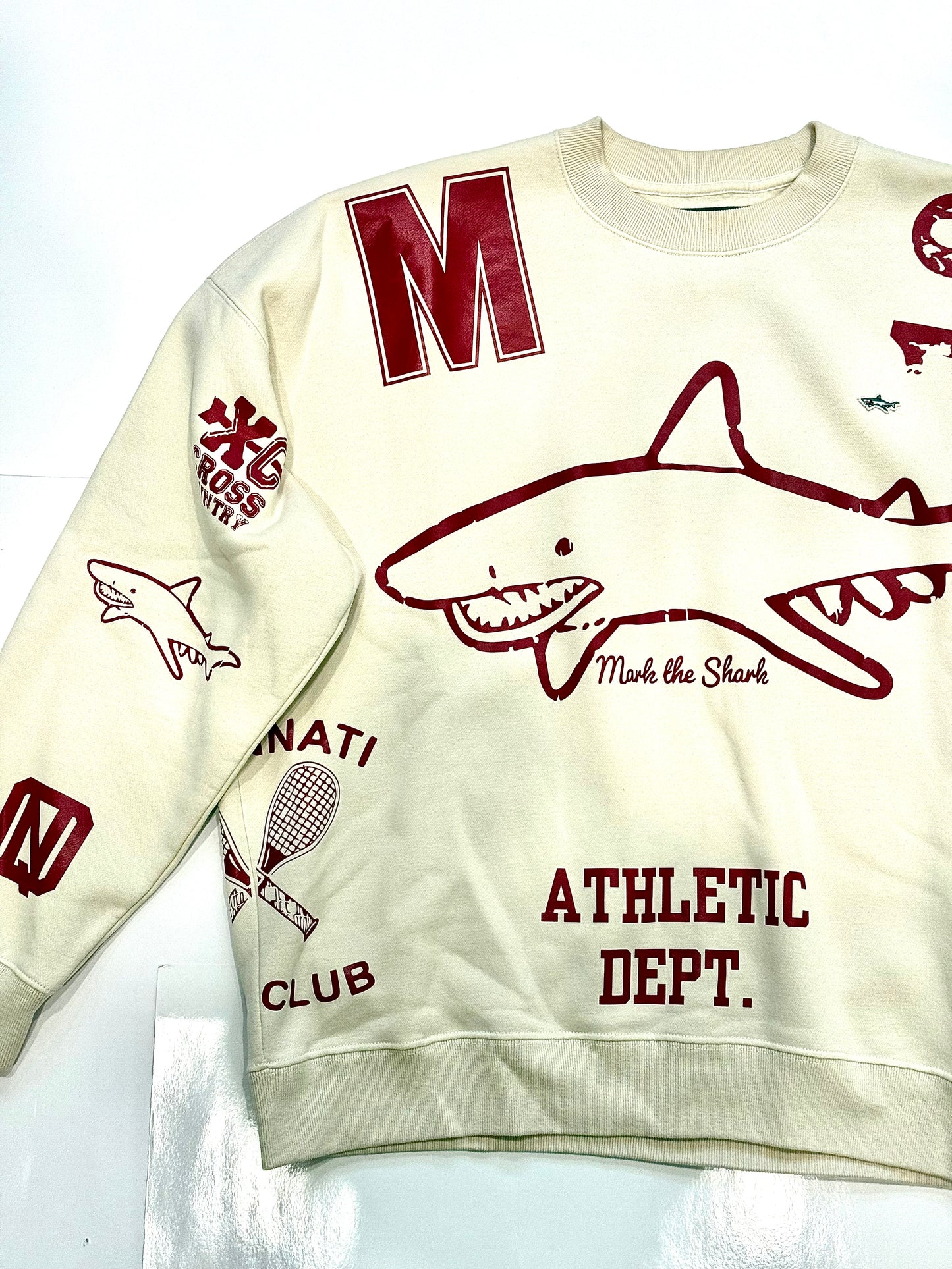 Multi Graphic Duel Side Shark Crewneck