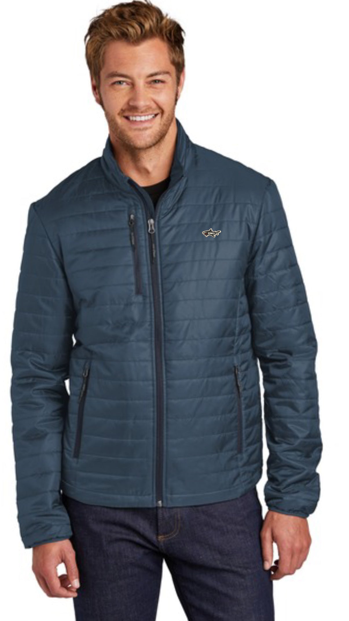 Navy Shark Puff Jacket