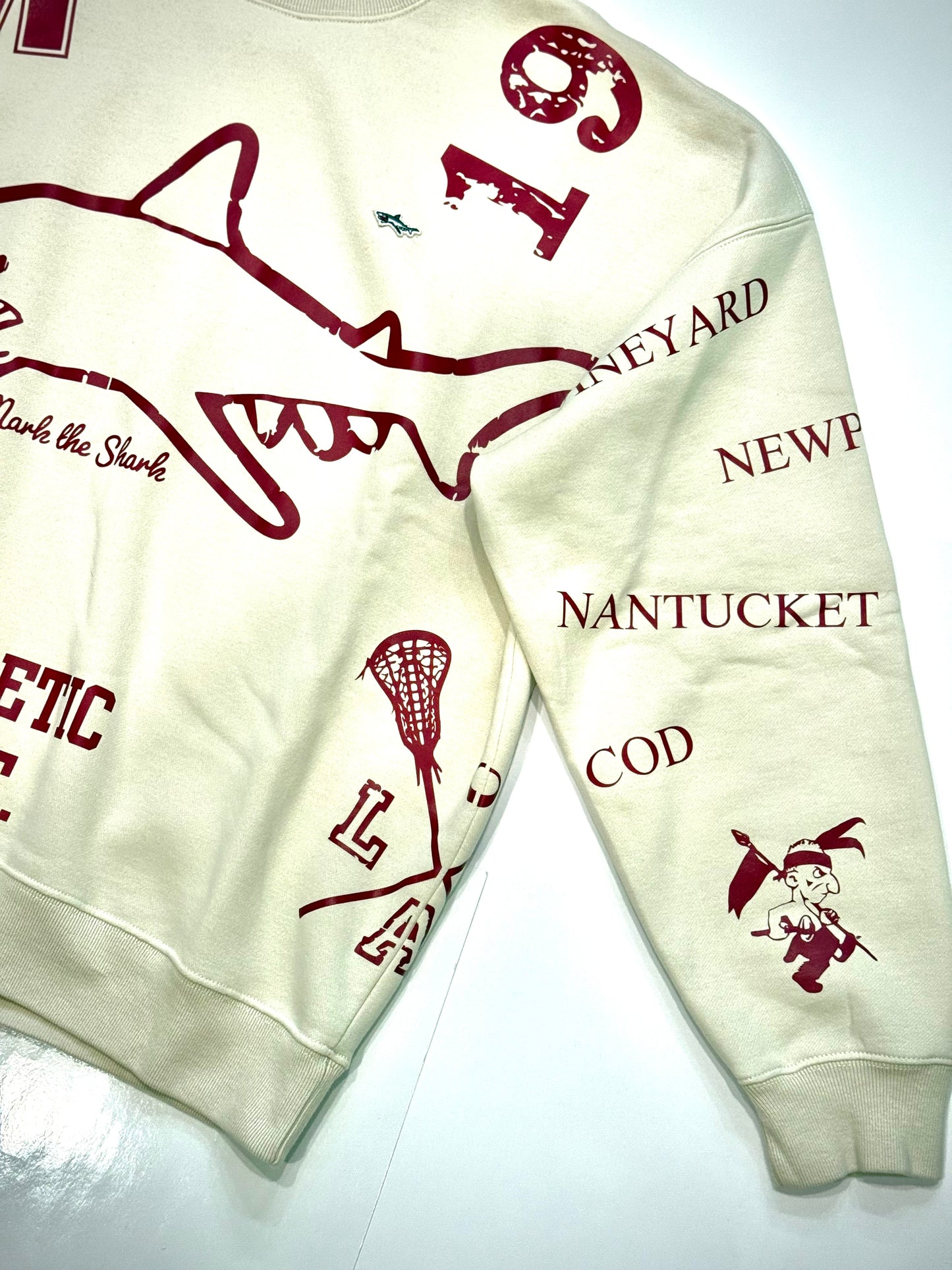 Multi Graphic Duel Side Shark Crewneck