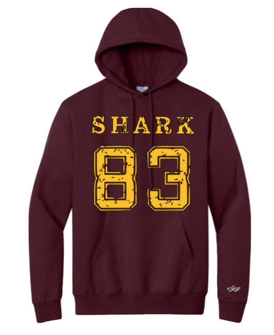 Shark '83 Maroon Hoodie