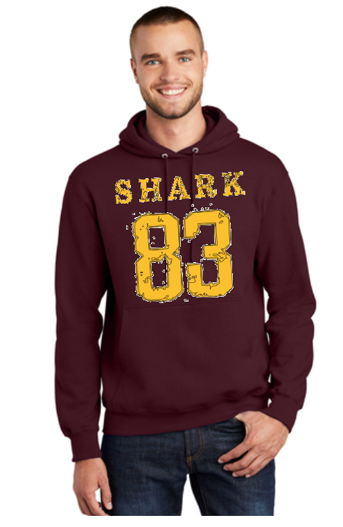 Shark '83 Maroon Hoodie