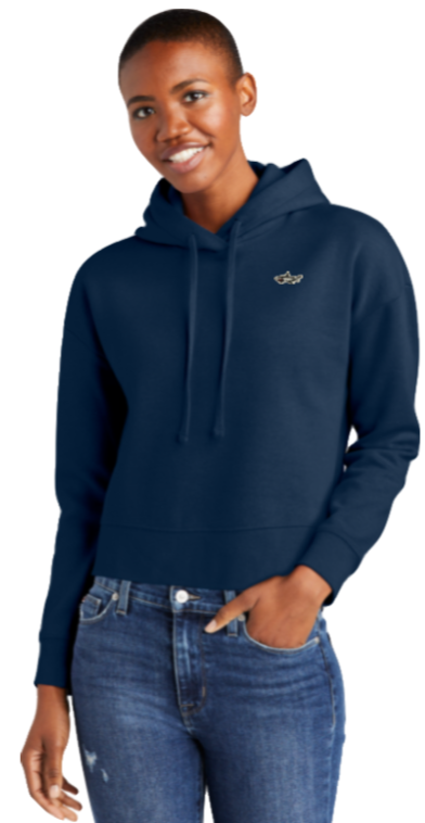 Navy Shark Fleece Hoodie