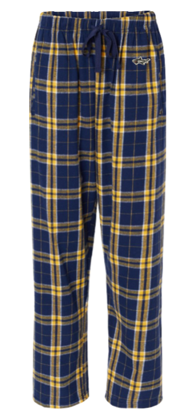 Navy Gold Plaid Pants